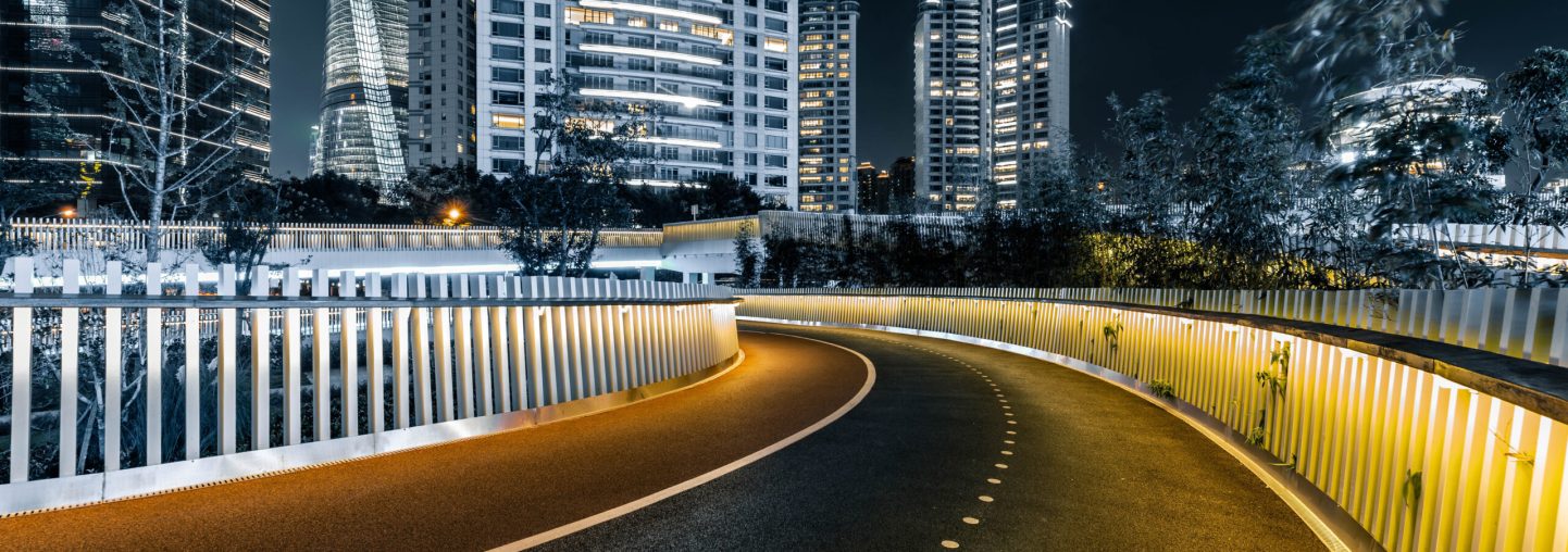 Run way Running track and the urban background of Shanghai